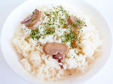 マッシュルーム水煮の炊き込みご飯